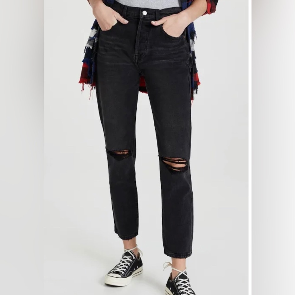 NWT Pistola High Rise Slim Straight distressed jeans size 24